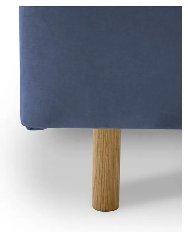 Синьо тапицирано двойно легло с включена подматрачна рамка 160x200 cm Zee – Scandic