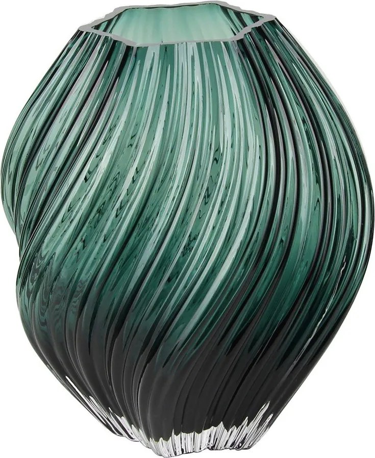 Тъмнозелена стъклена ръчна изработка ваза (височина 23 cm) – House Nordic