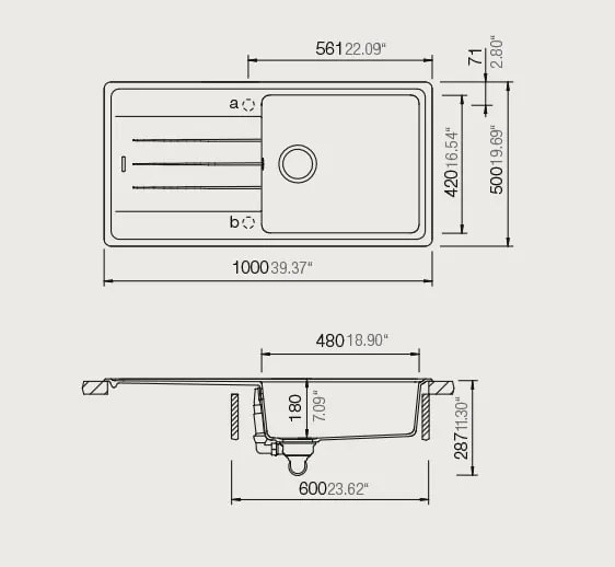 Мивка Schock Element Cristalite 31100-Leuko