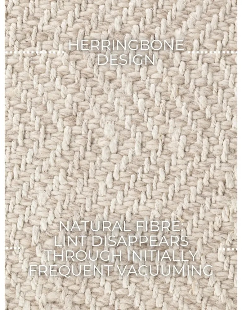 Ръчно изработена пътека със смес от вълна в цвят слонова кост 80x200 cm Majoli – Elle Decoration