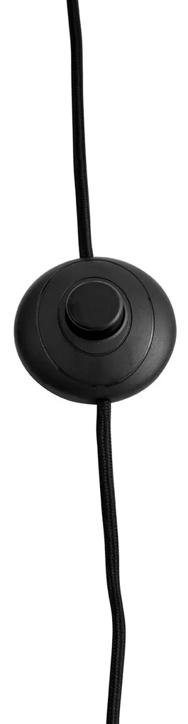 Подова лампа в стил Арт Деко черна с димно стъкло - Vidro