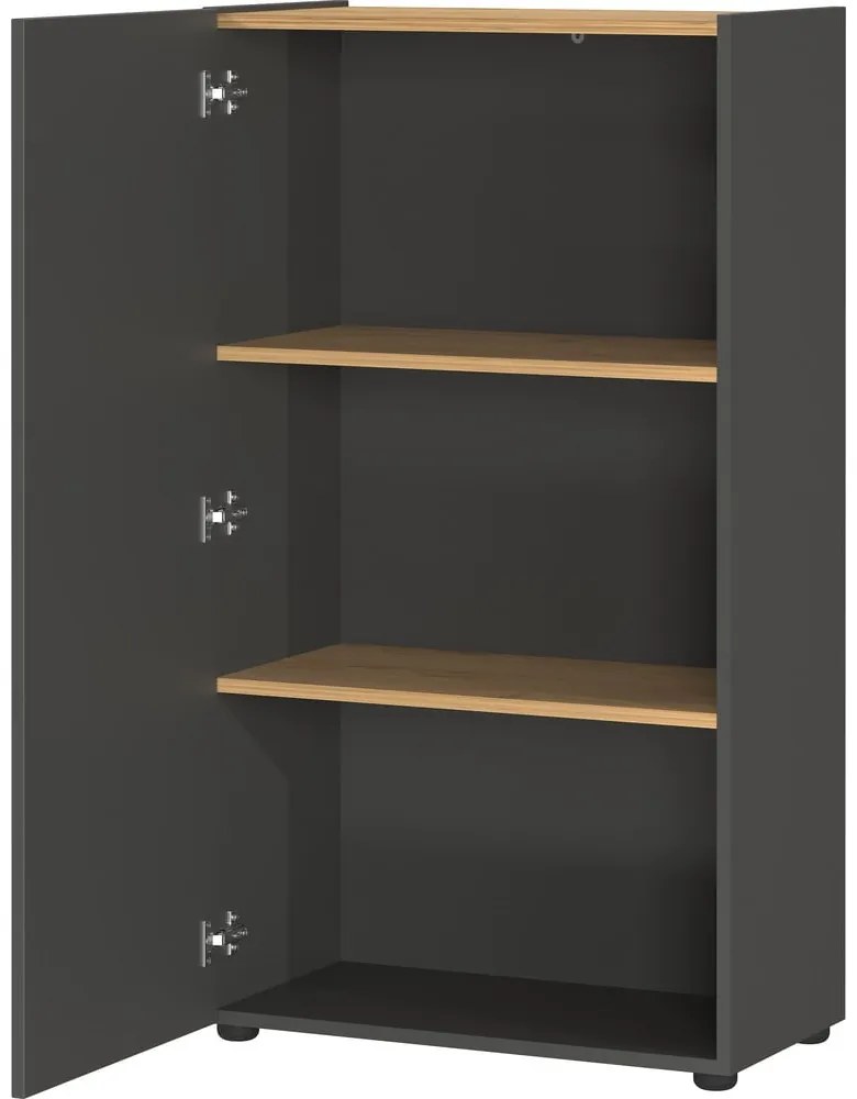 Антрацитна библиотека от декор от дъб 61x110x34 cm Adrano – Germania