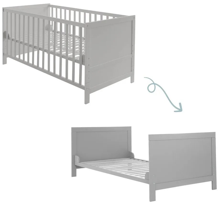 Светлосиво детско легло 70x140 cm - Roba