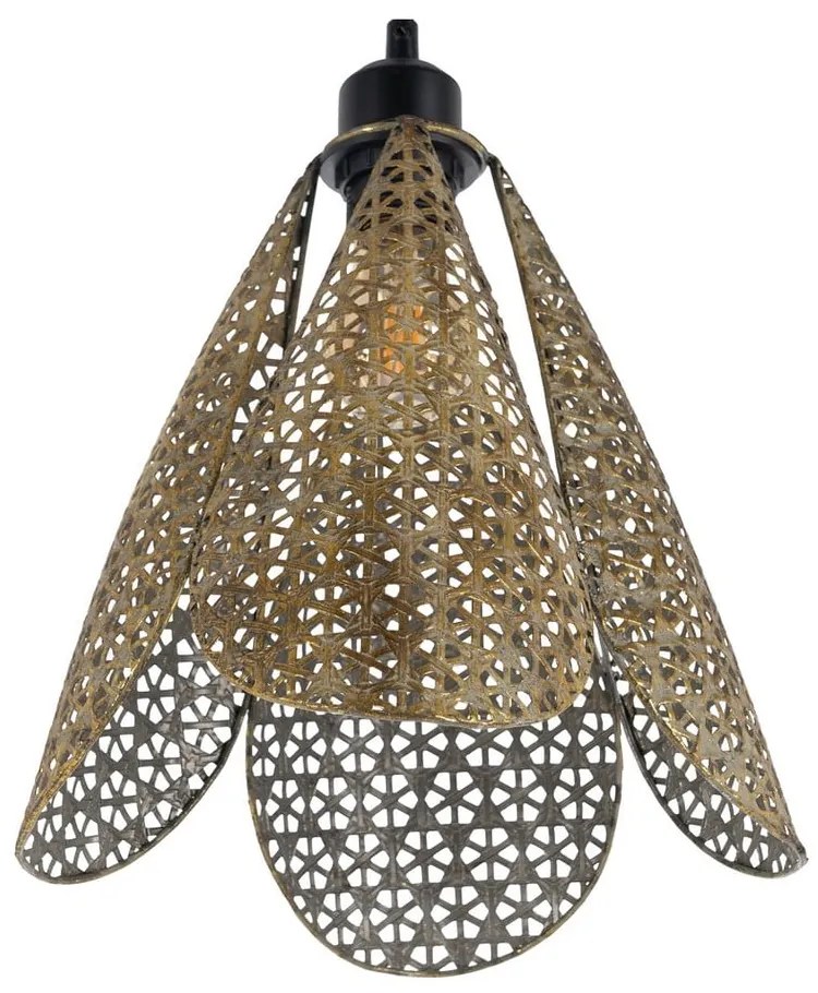 Висящо осветително тяло в златист цвят с метален абажур ø 24 cm – Ixia