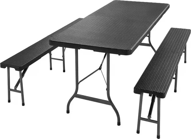 Пивоварен комплект Malmö - сгъваема маса + 2 пейки