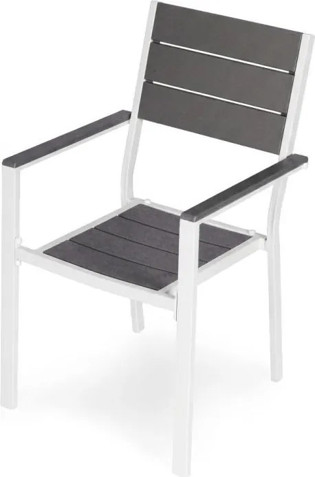 Комплект от 2 градински стола с товароносимост 150 кг Бял