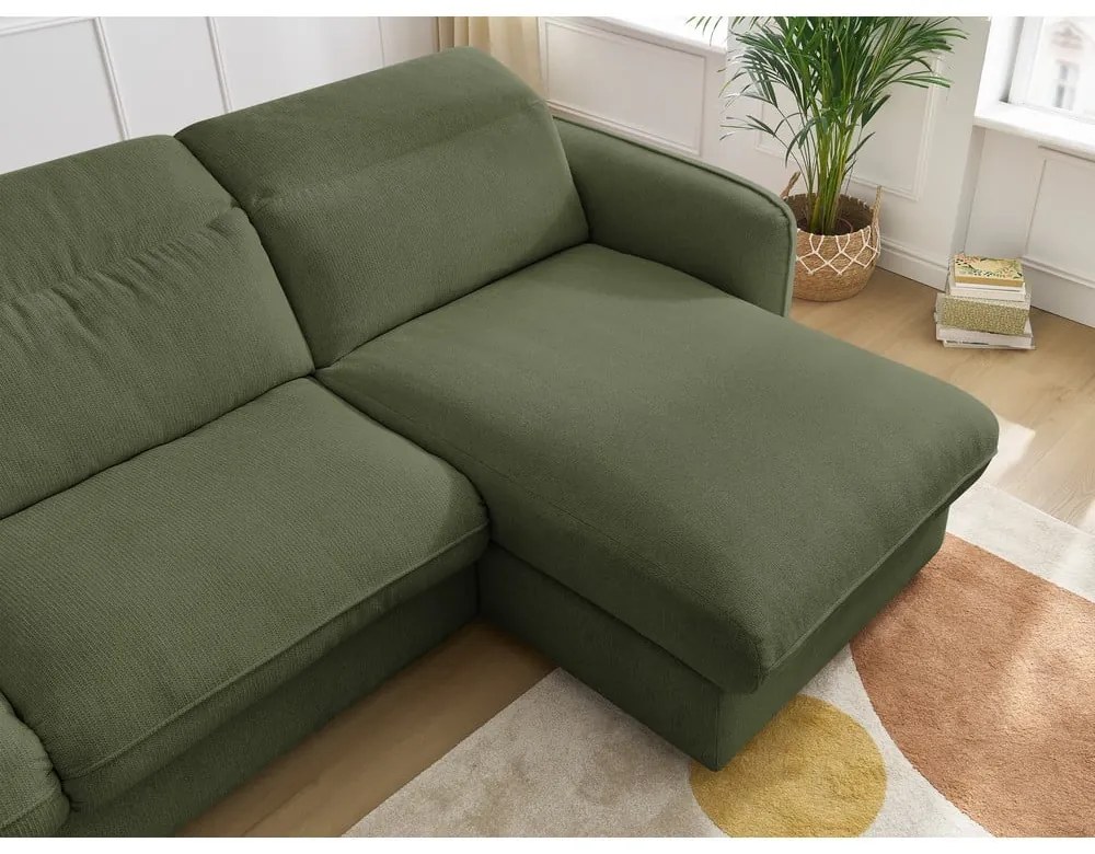 Зелен разтегателен ъглов диван (променлив) Achille – Bobochic Paris