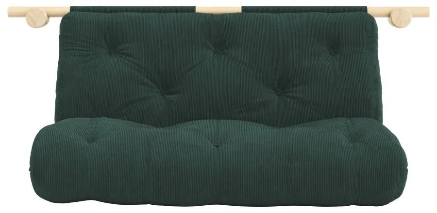 Тъмнозелен разтегателен диван от рипсено кадифе 135 cm Hooked – Karup Design