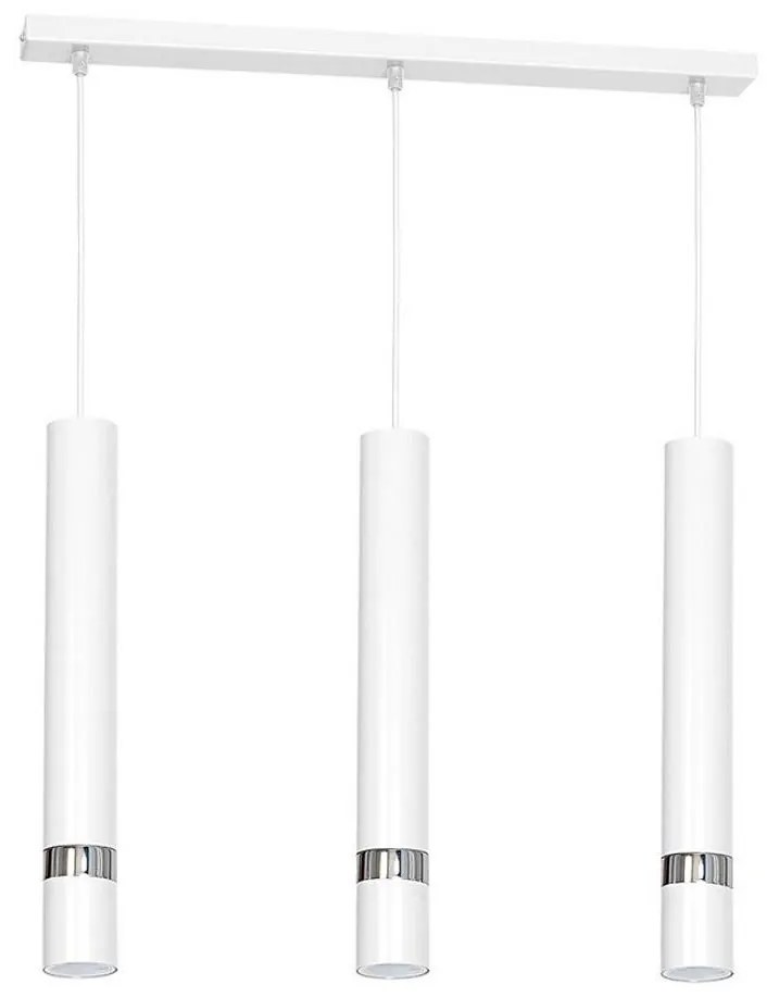 Пендел на кабел JOKER 3xGU10/25W/230V бял/лъскав хром