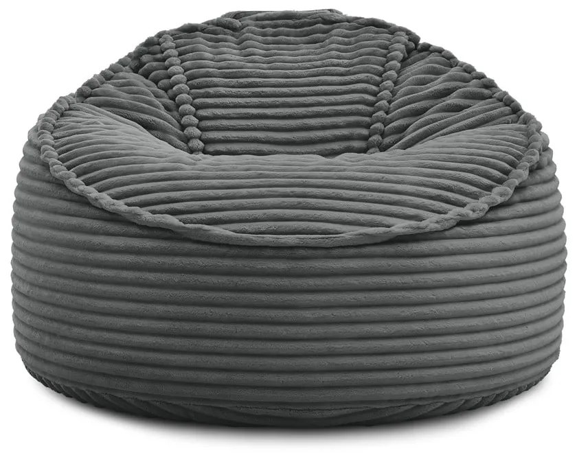 Тъмносив пуф от рипсено кадифе Socrate – Bobochic Paris