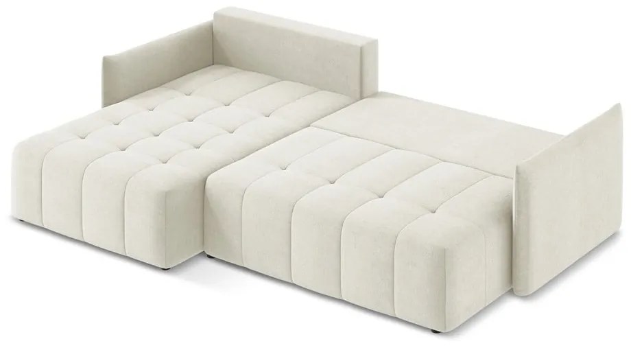 Бежов разтегателен ъглов диван с място за съхранение (ляв ъгъл) Moku – Makamii