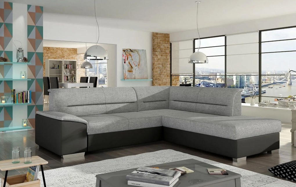 Ъгъл диван Versus-Gray - Black-Right