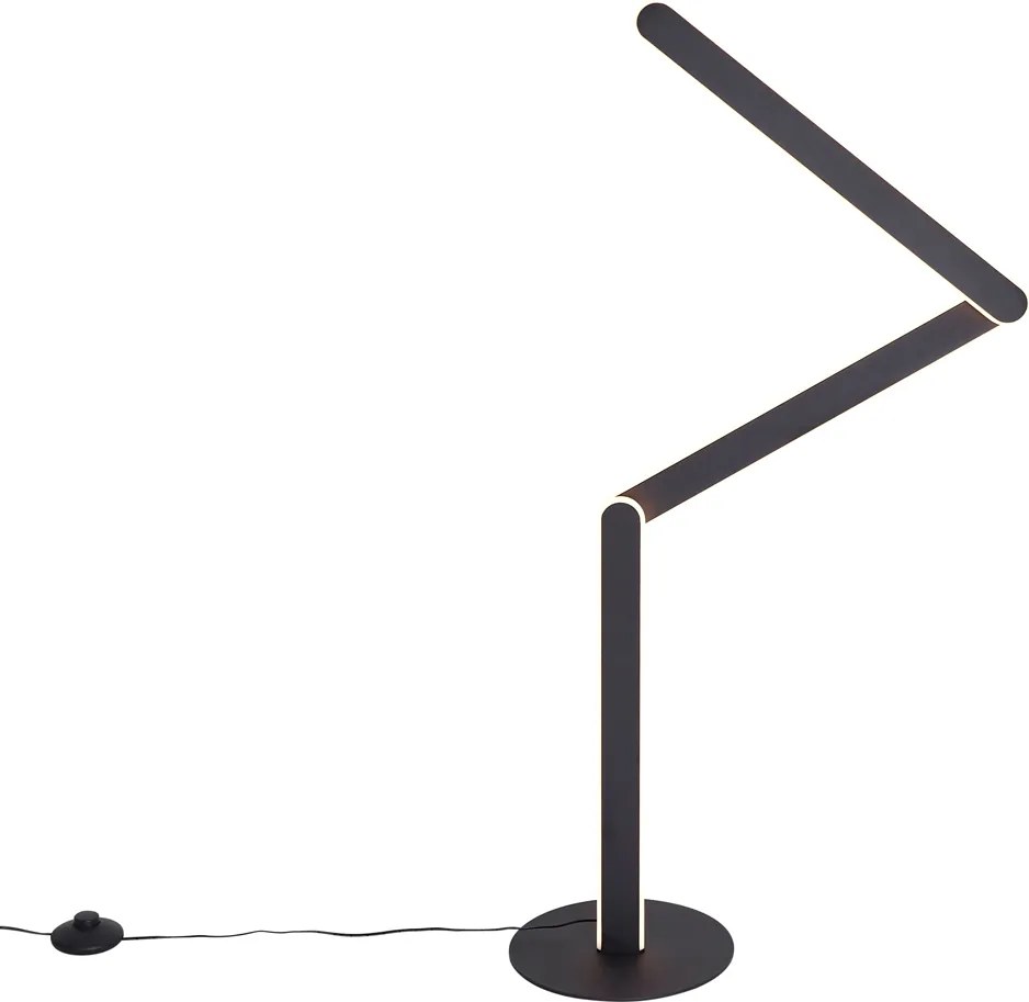 Дизайнерска подова лампа черна, включва LED с 3-степенно димиране - Gate