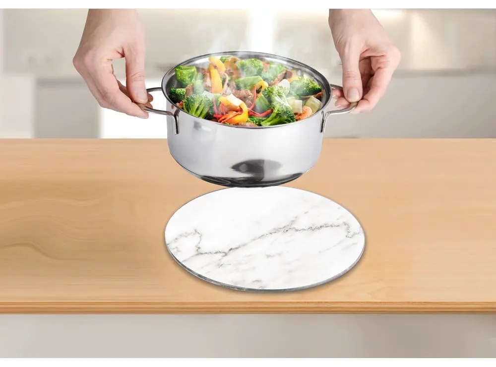 Стъклена подложка за саксия Мрамор, ø 20 cm - Wenko