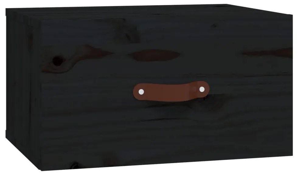 820994 vidaXL Нощно шкафче за стенен монтаж, черно 40x29,5x22 см