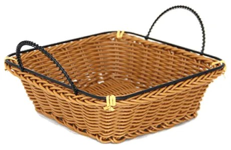 Панер квадратен PVC водоустойчивс метални дръжки 18x18см кафяв TU20756DS CN-(181074-2) - Horecano