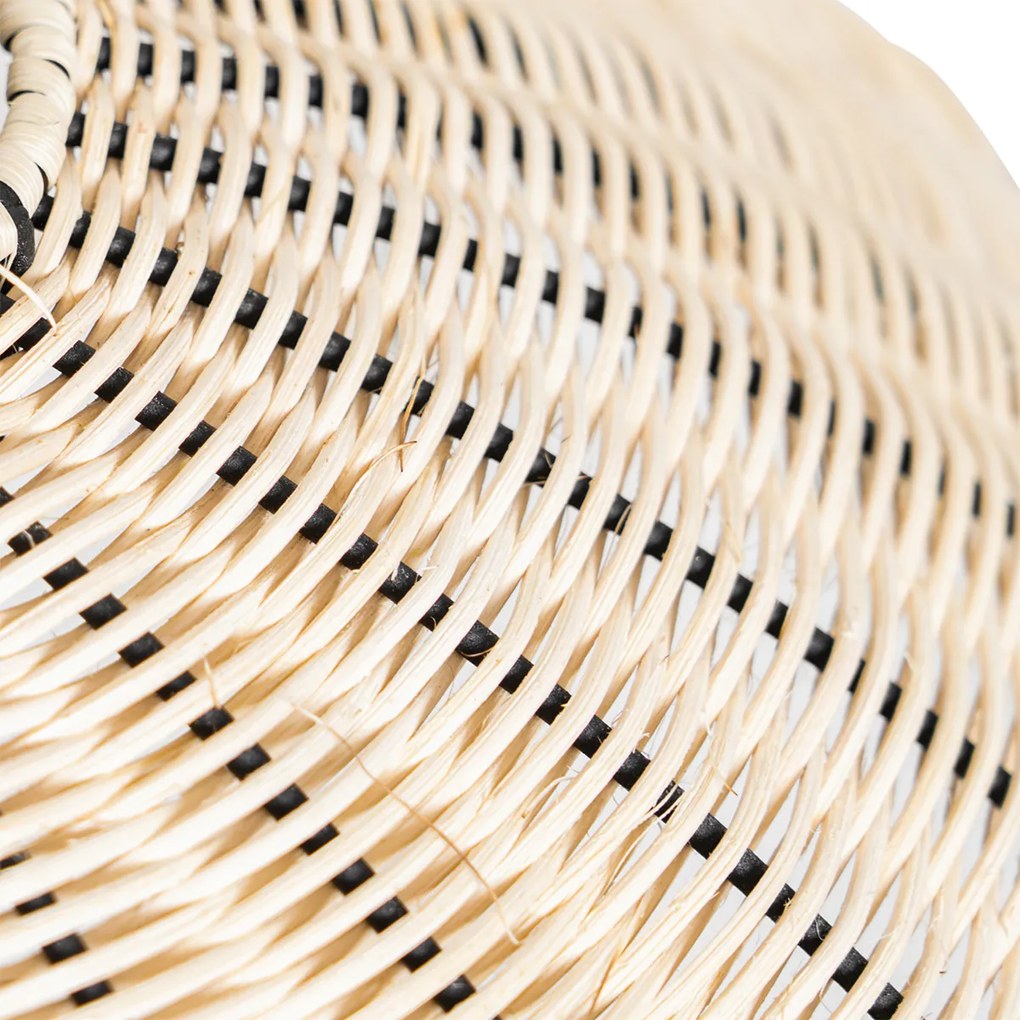 Ориенталски висящ и таванен аплик черен с ратан - Treccia Pua