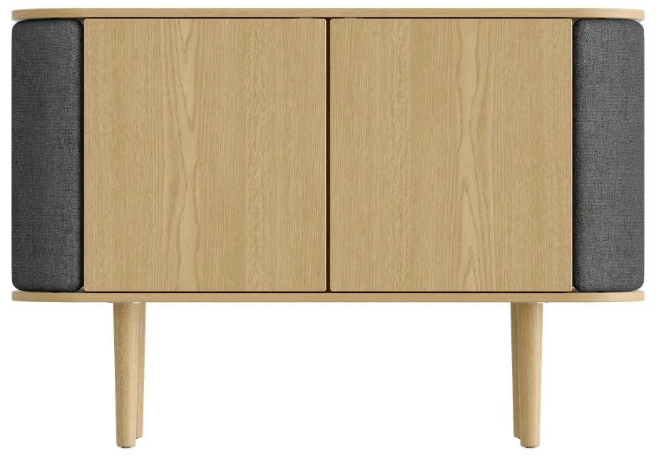 Нисък скрин с дъбов декор в цвят антрацит-природен 109x75 cm Treasures - UMAGE