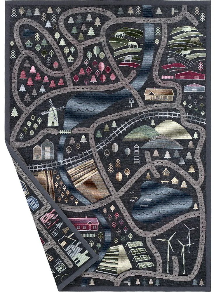 Черен двустранен детски килим , 140 x 200 cm Ülejõe - Narma