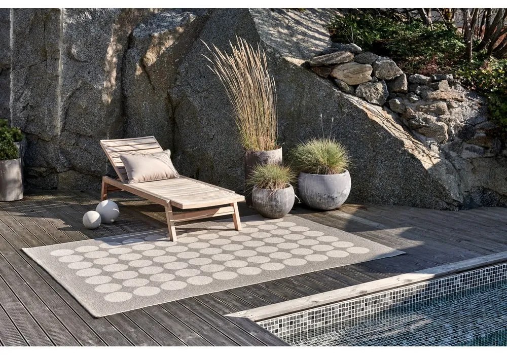 Кафява и бежова пътека за открито и закрито 70x240 cm Hugo Walnut Linen – Pappelina