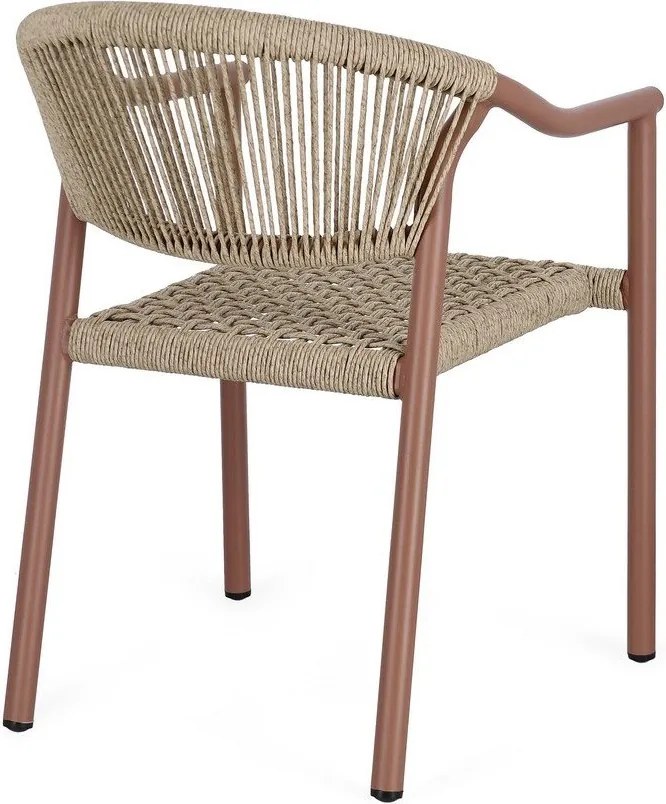 Червен /в естествен цвят метален градински стол Canarias – Bizzotto