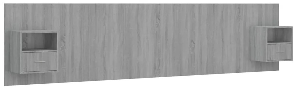 3115770 vidaXL Горна табла за легло с шкафчета, сив сонома, инженерно дърво