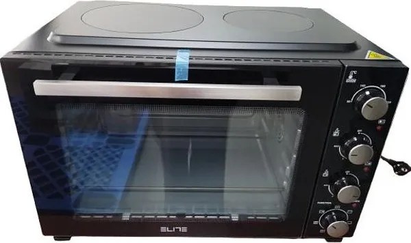 Малка готварска печка Elite EMO-48 0503, 1800W, 48 литра, 6 режима, 3 степени на котлон, 90-230C, Конвекция, Сив