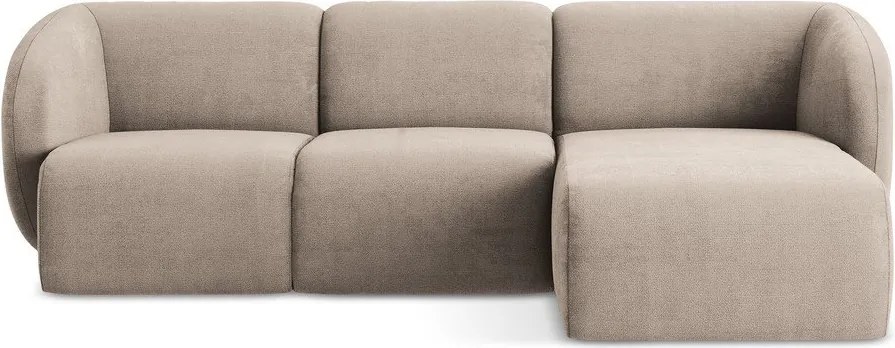 Светлокафяв шенилов ъглов диван (десен ъгъл) Lani – Makamii