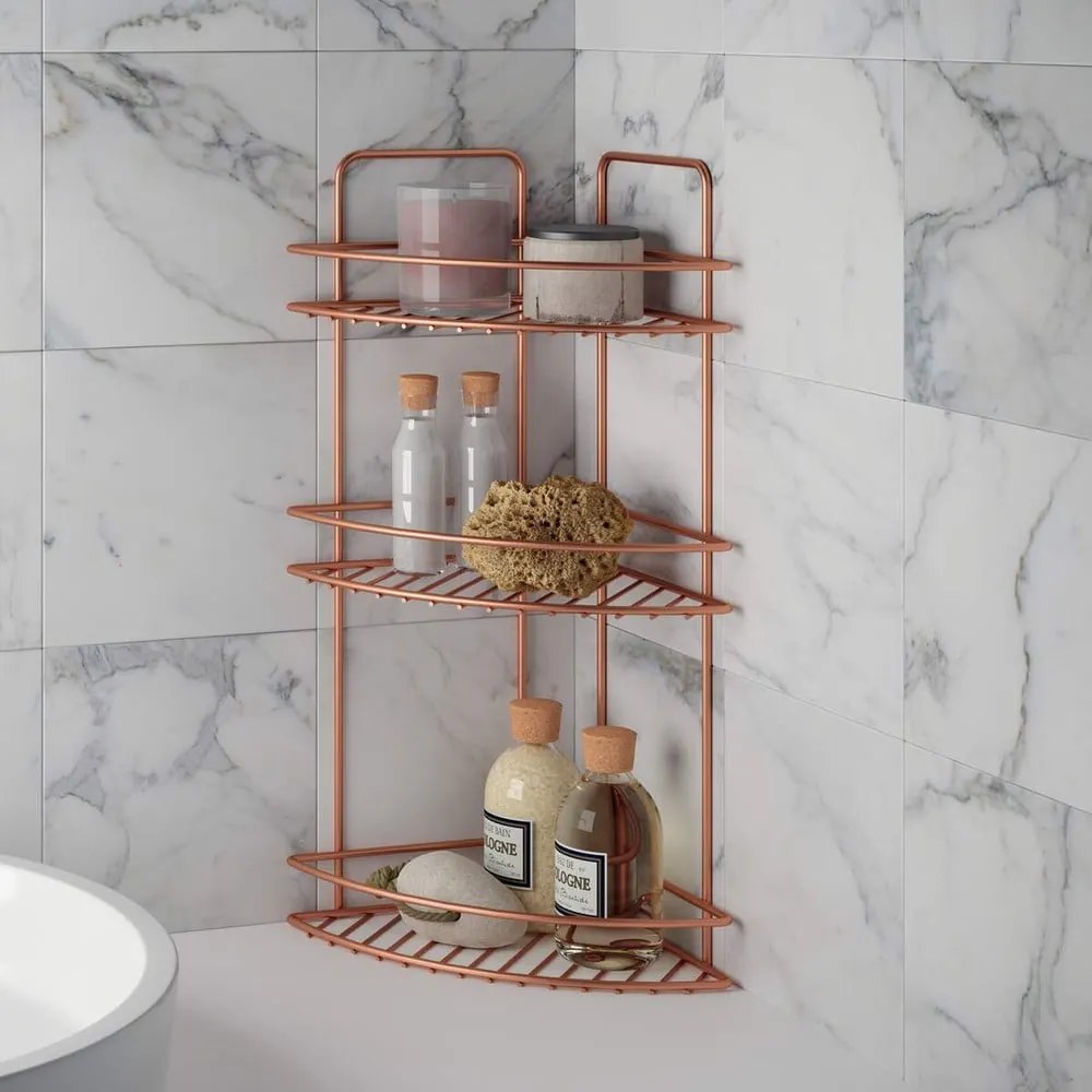 Ъглов рафт за баня с три етажа Copper - Metaltex