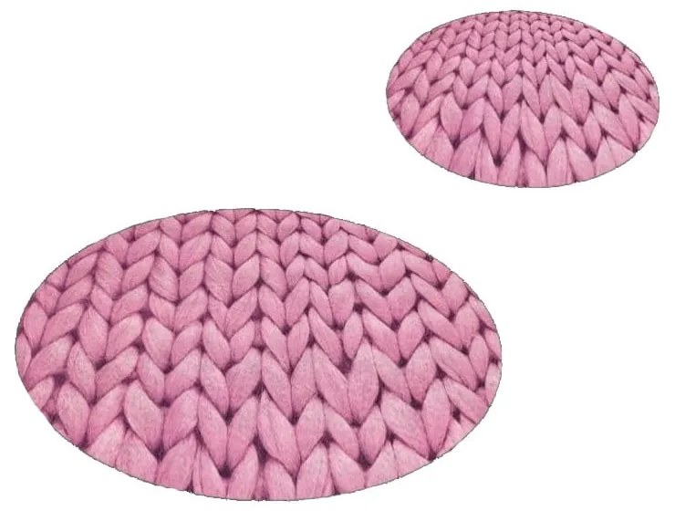 Розови килими за баня в комплект от 2 бр. ø 60 cm – Mila Home