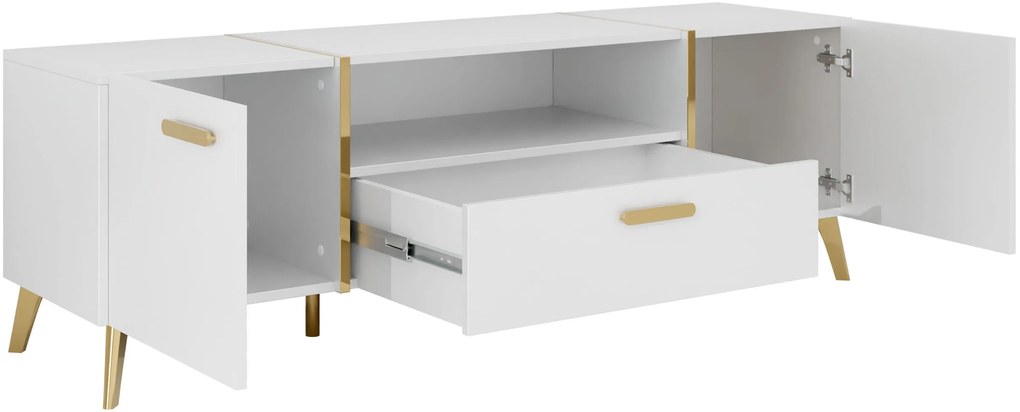 ТВ стойка Picru 2D1SZ-Бяло Gualistero