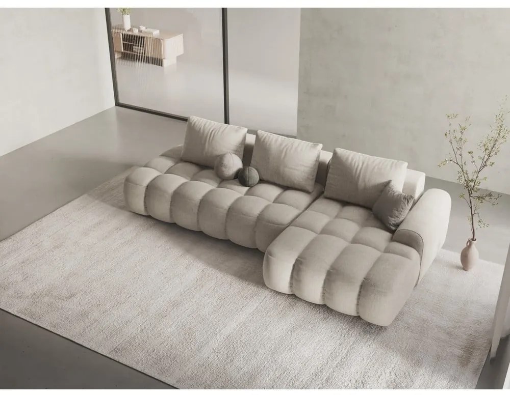 Бежов сгъваем/с място за съхранение ъглов диван (десен ъгъл) Linz – Cosmopolitan Design