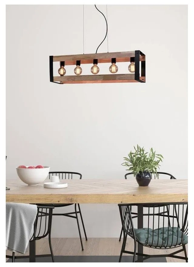 Черна висяща лампа 20x90 cm Varna - Candellux Lighting