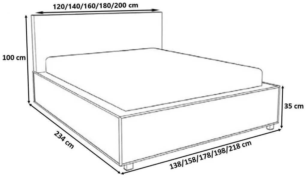 Тапицирано легло Ivory-Mauro-140 x 200