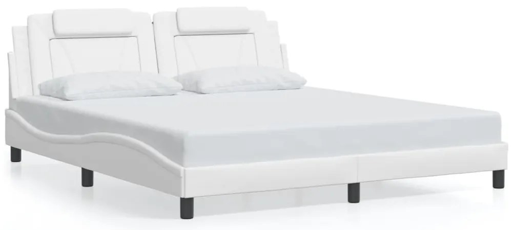 3208111 vidaXL Рамка за легло Viana без матрак, бяла, 180x200 см, изкуствена кожа