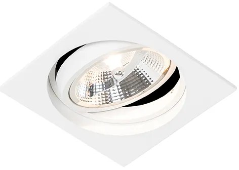 Квадратен вграден прожектор бял регулируем - Chuck 111