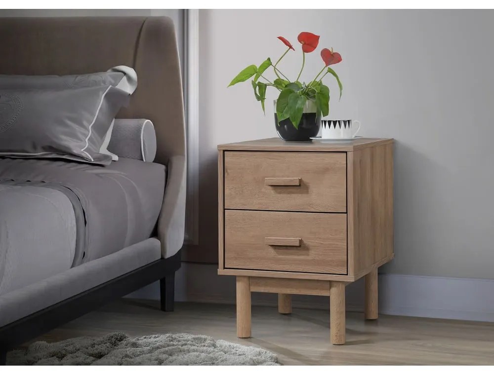 Нощно шкафче от декор от дъб в естествен цвят Melanie – Støraa