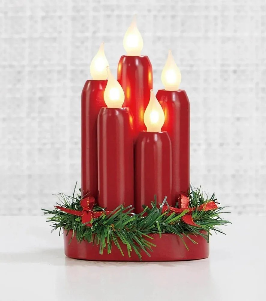 Червен LED свещник, височина 20 cm Hanna - Markslöjd