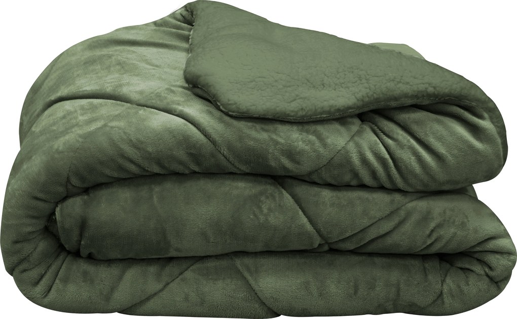 Сет луксозно одеяло и 2 възглавници зелен