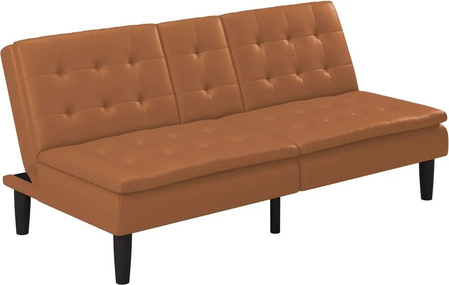 Кафяв разтегателен диван от изкуствена кожа 191 cm Maine – Støraa