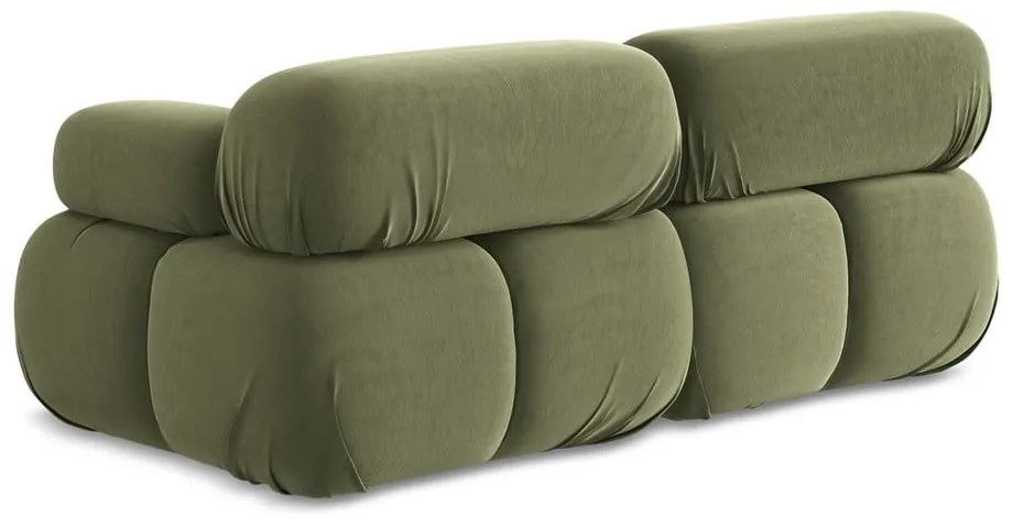 Светлозелен кадифен модулен диван 190 cm Lokua – Makamii