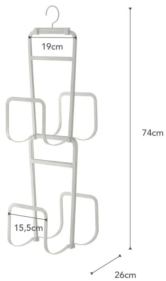Бяла стойка за чанти със закачалка за врата и 4 куки Sapporo - YAMAZAKI