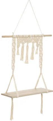 Рафт за стена atmosphera, Макраме и MDF, 60x20x80 см