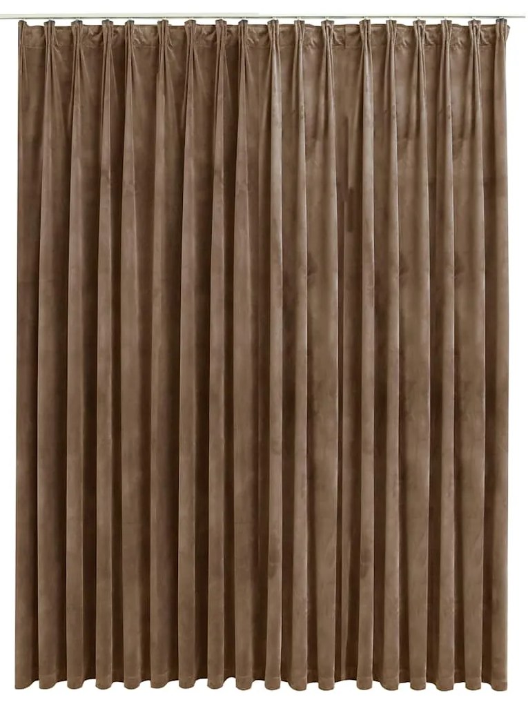 134511 vidaXL Затъмняваща завеса с куки, кадифе, бежова, 290x245 см