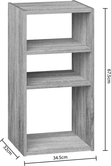 Рафт 5five Mix'n Modul, 2+1 отделение, MDF, 35x32x68 cm - Сив