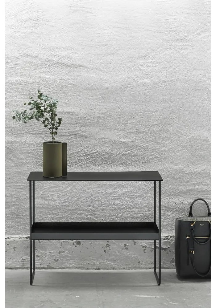 Черна метална конзолна маса 29x78 cm Bull – LIND DNA