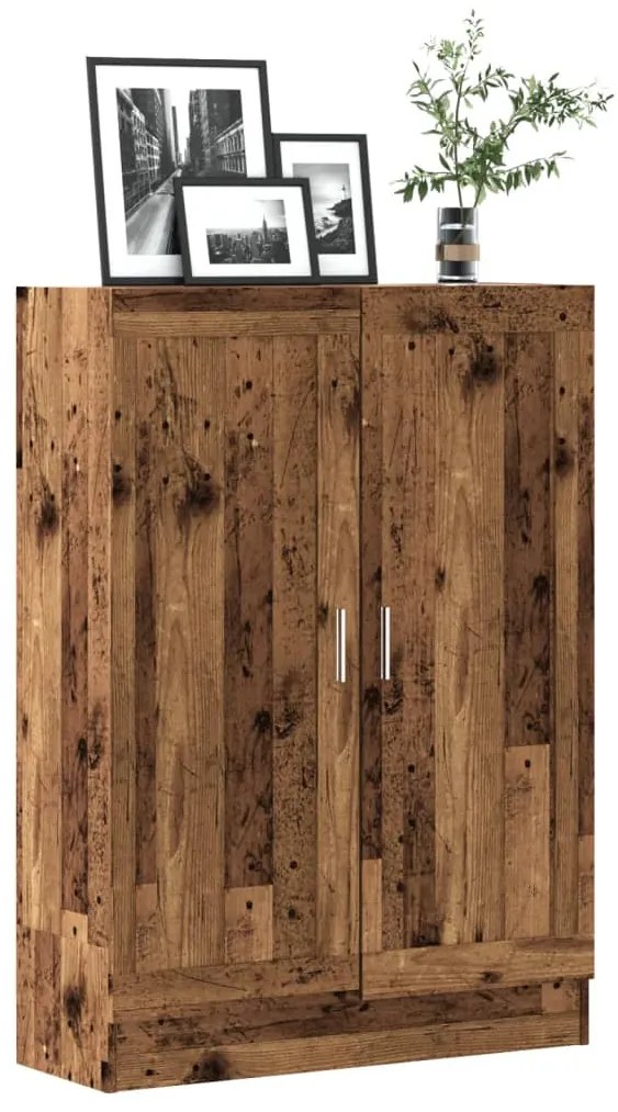 856148 vidaXL Шкаф за книги, старо дърво, 82,5x30,5x115 см, инженерно дърво