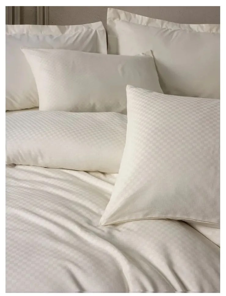Бежово двойно удължено спално бельо от памук Renforcé 240x220 cm Checkered – Mila Home Luxury