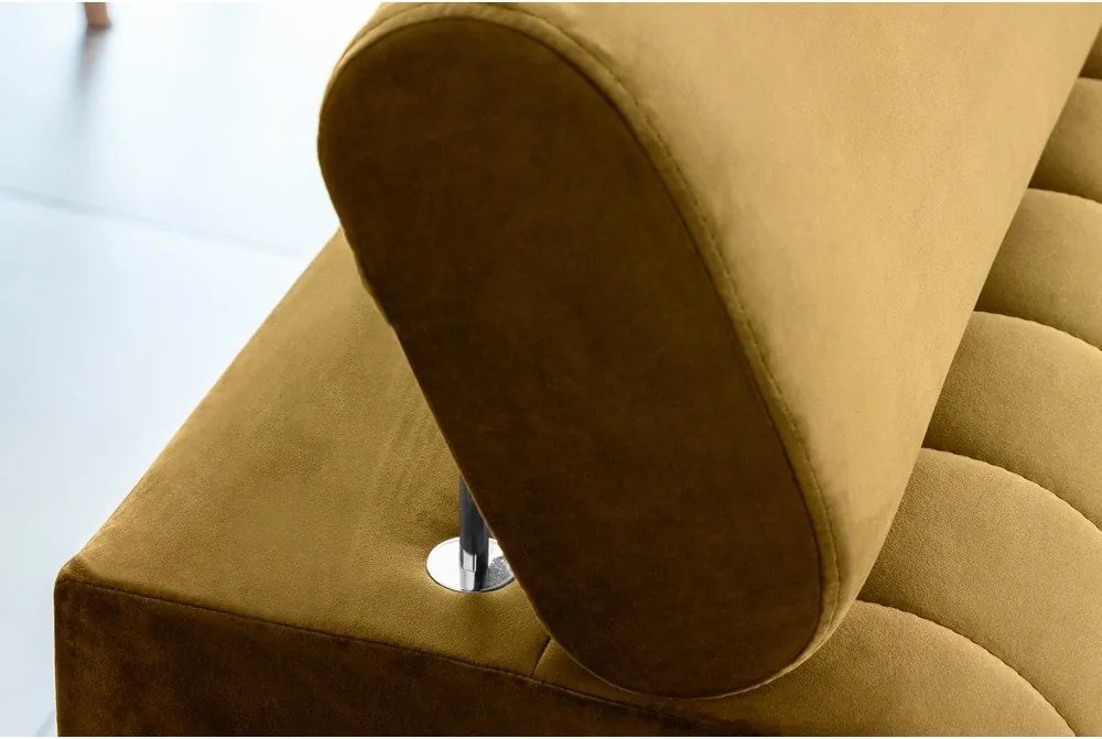 Кадифен разтегателен диван в цвят горчица 261 cm Laurence – ELTAP