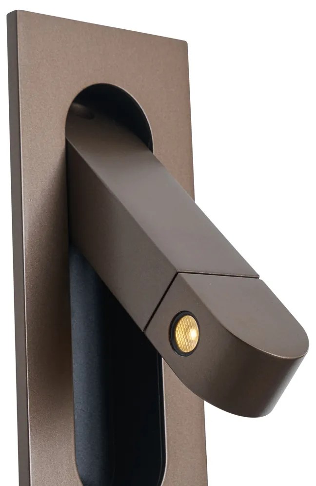 Модерна стенна лампа тъмен бронз с LED и USB-C порт - Hilton